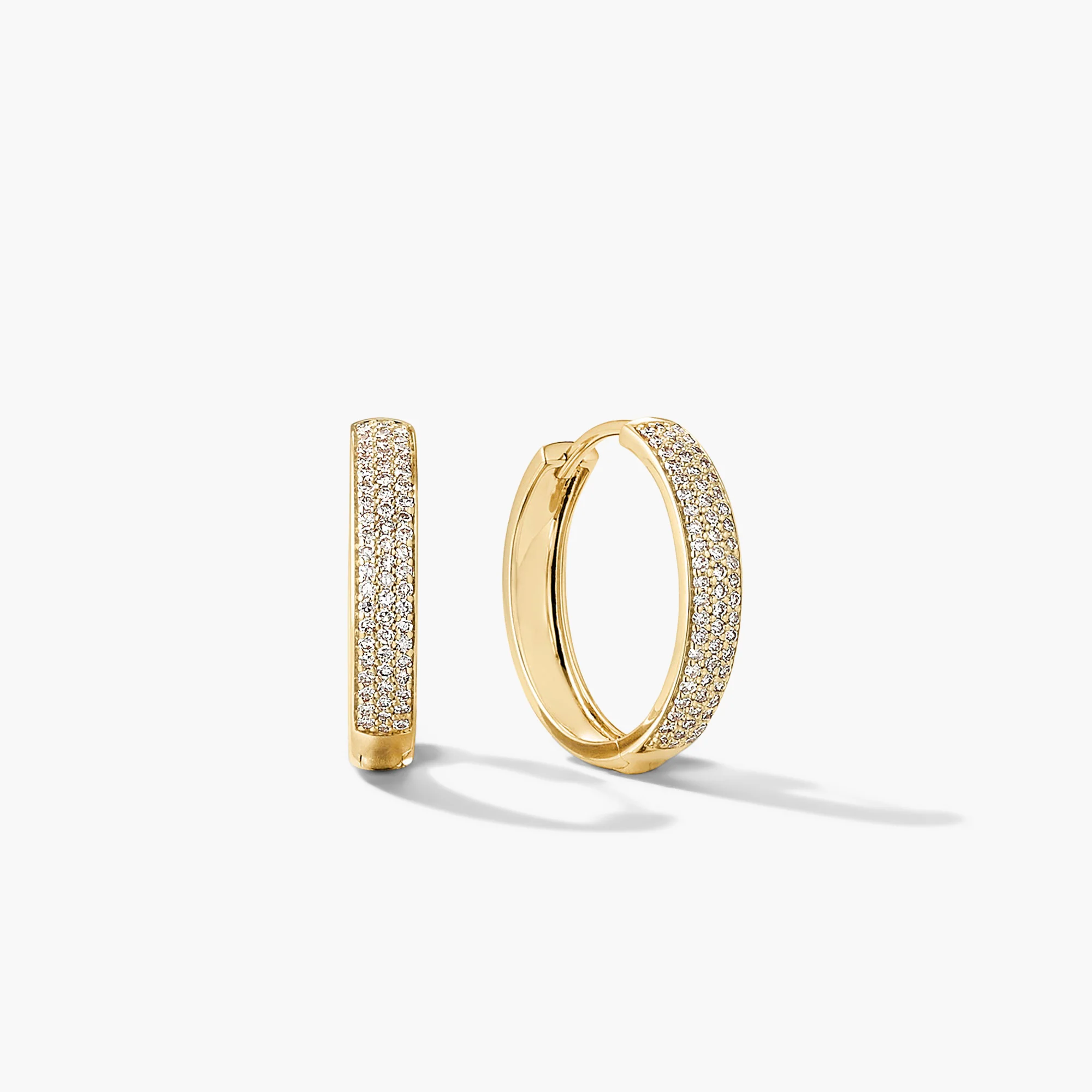 Bold Pavé Diamond Medium Hoops