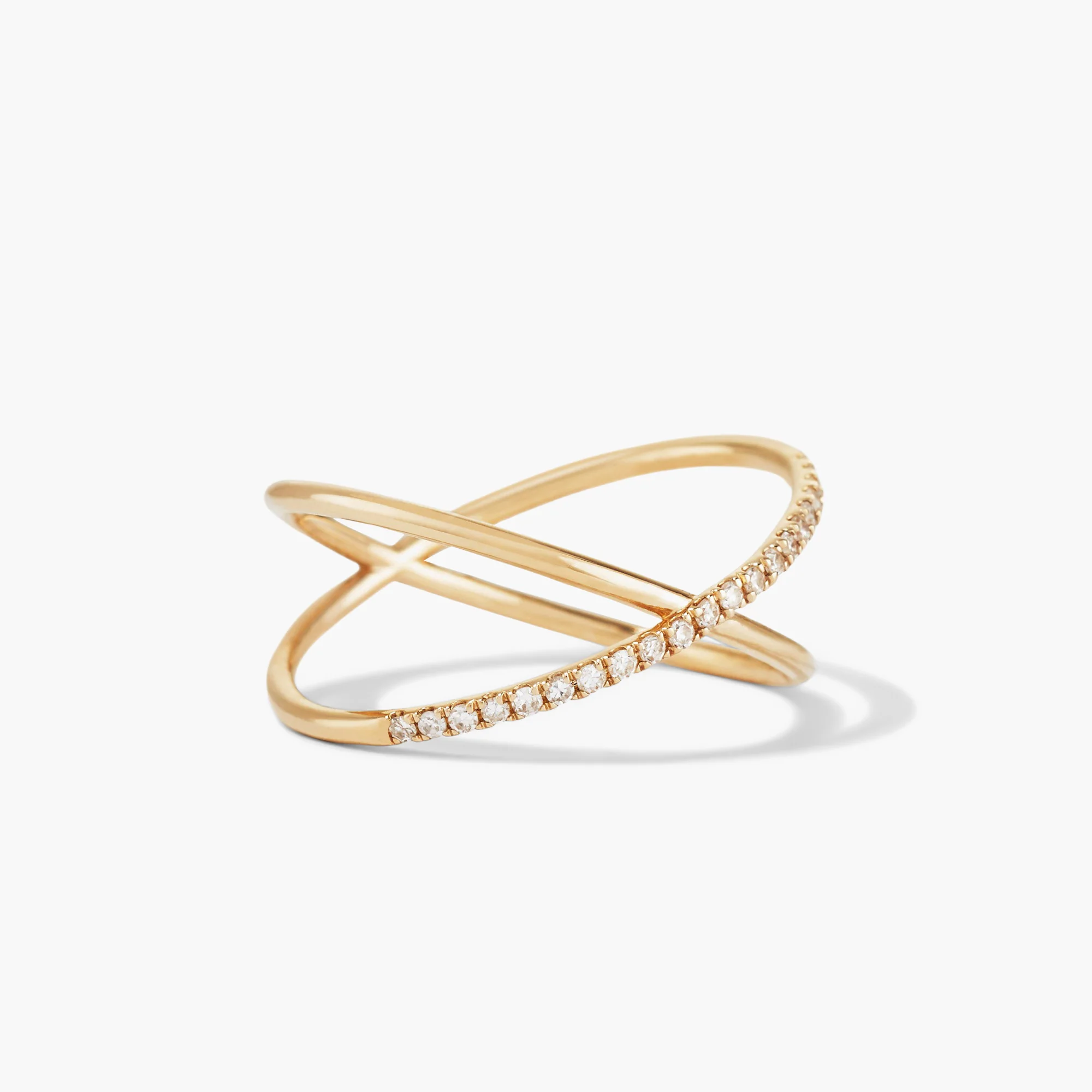 Pavé Diamond X Ring