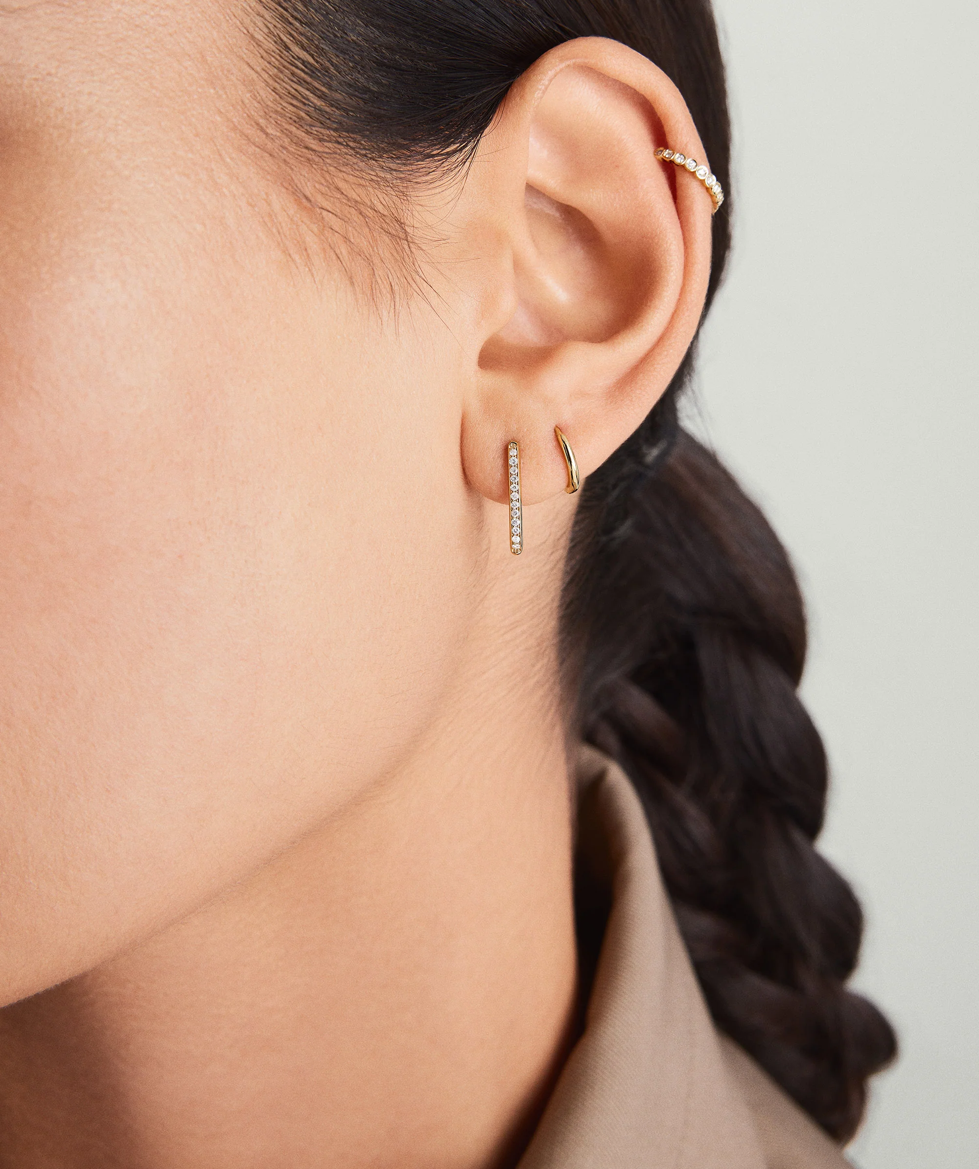 Pavé Diamond Small U Hoops