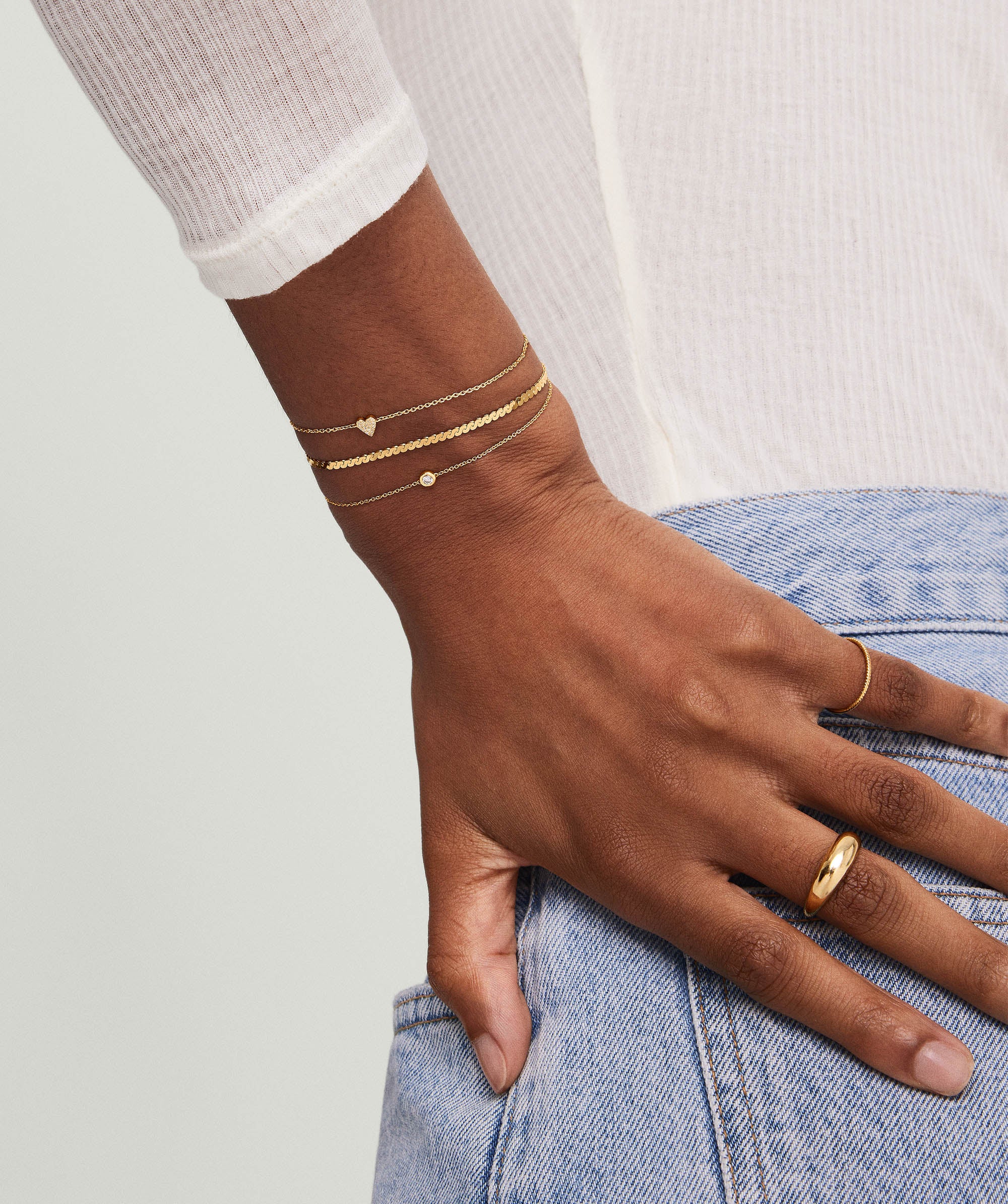 Mini Heart Pavé Diamond Bracelet