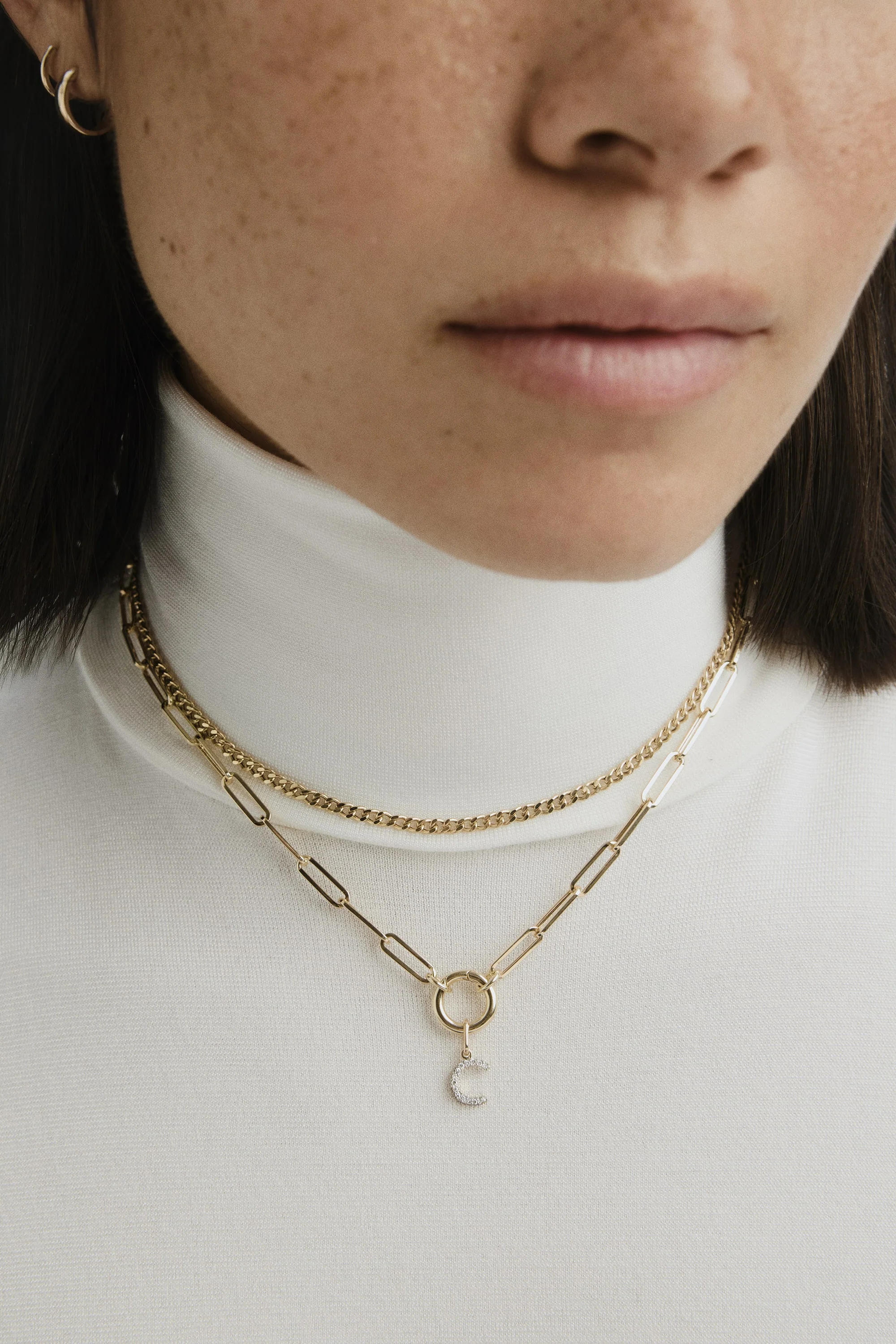 Paperclip Chain Charm Necklace