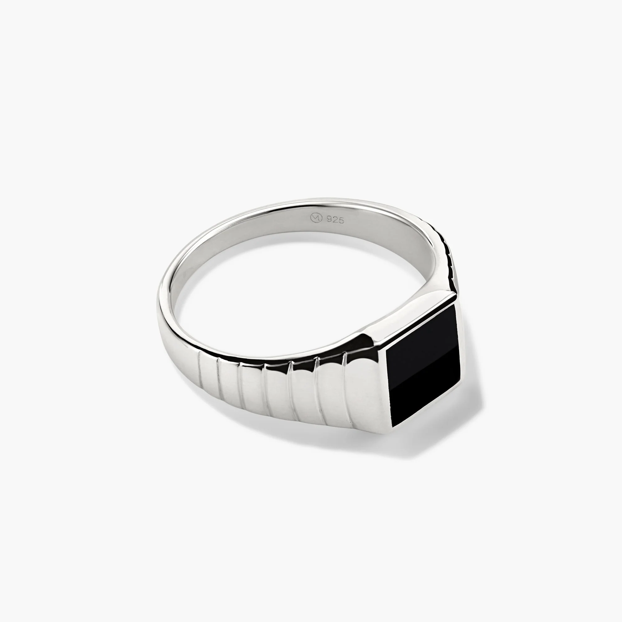 Black Onyx Square Signet Ring