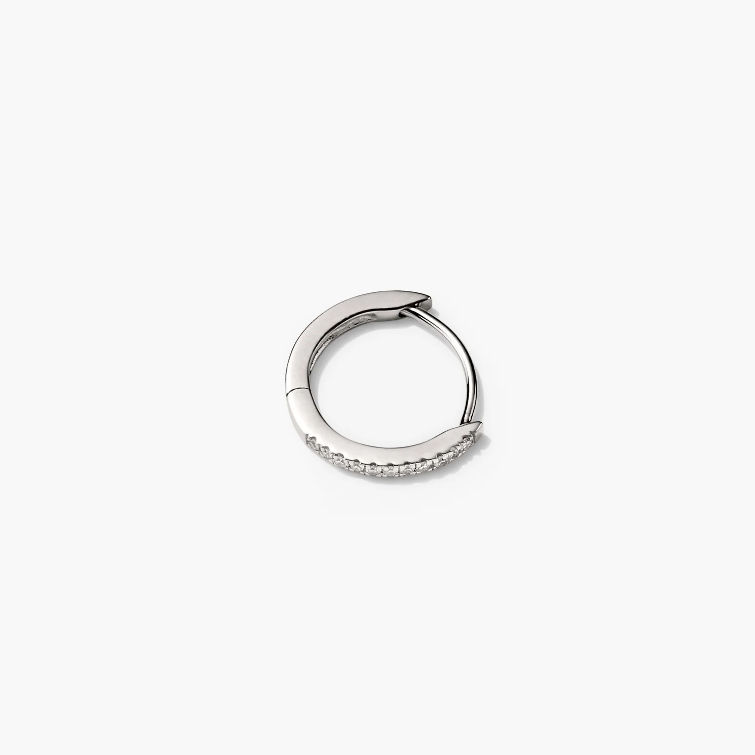 Single Pavé Diamond Huggie Hoop