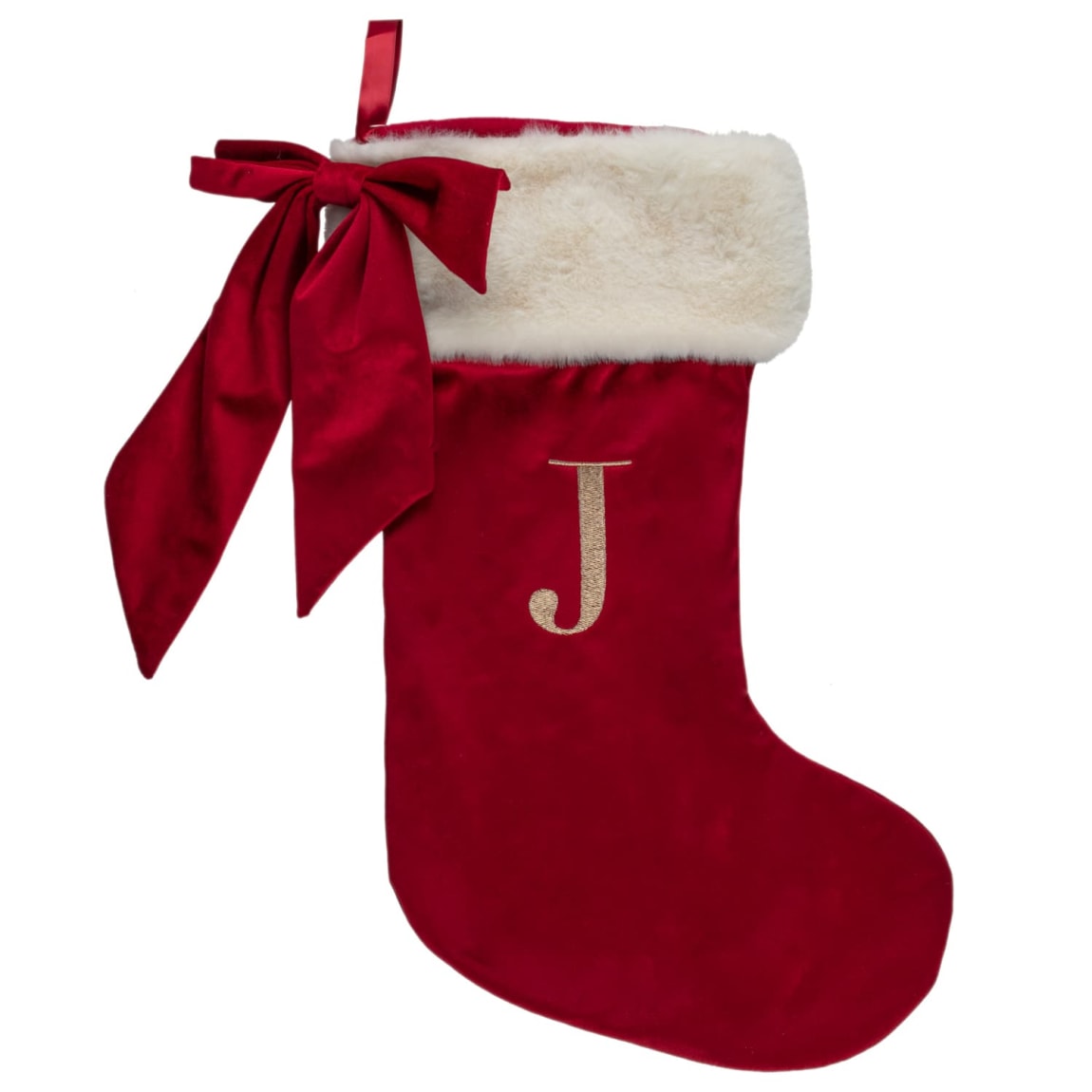Red Bow Alphabet Stocking - Assorted