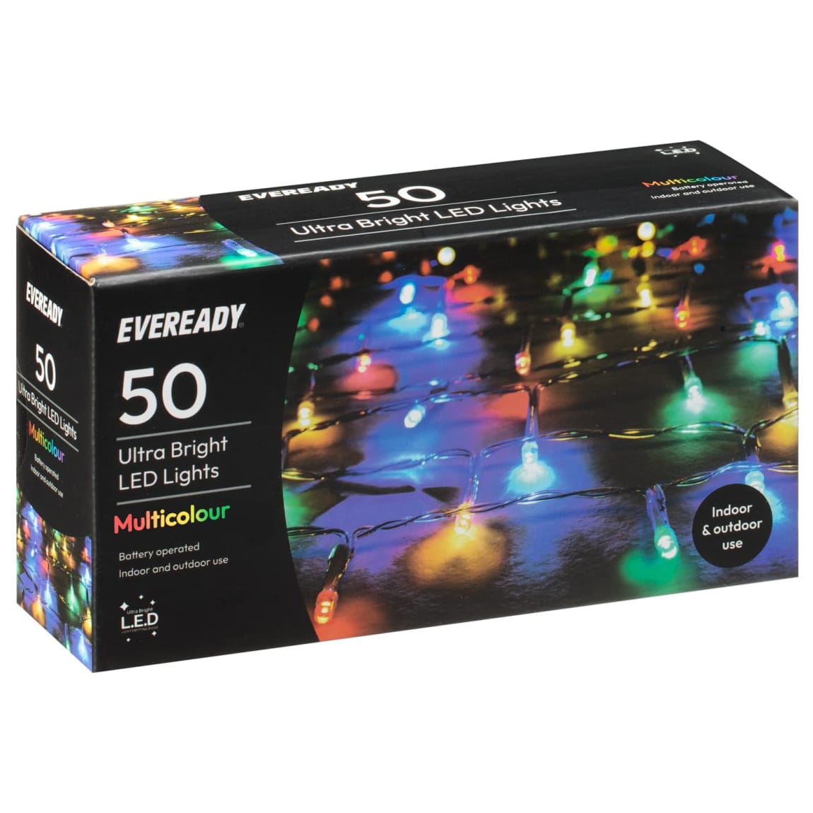Eveready Ultra Bright LED Lights 50pk - Multicolour