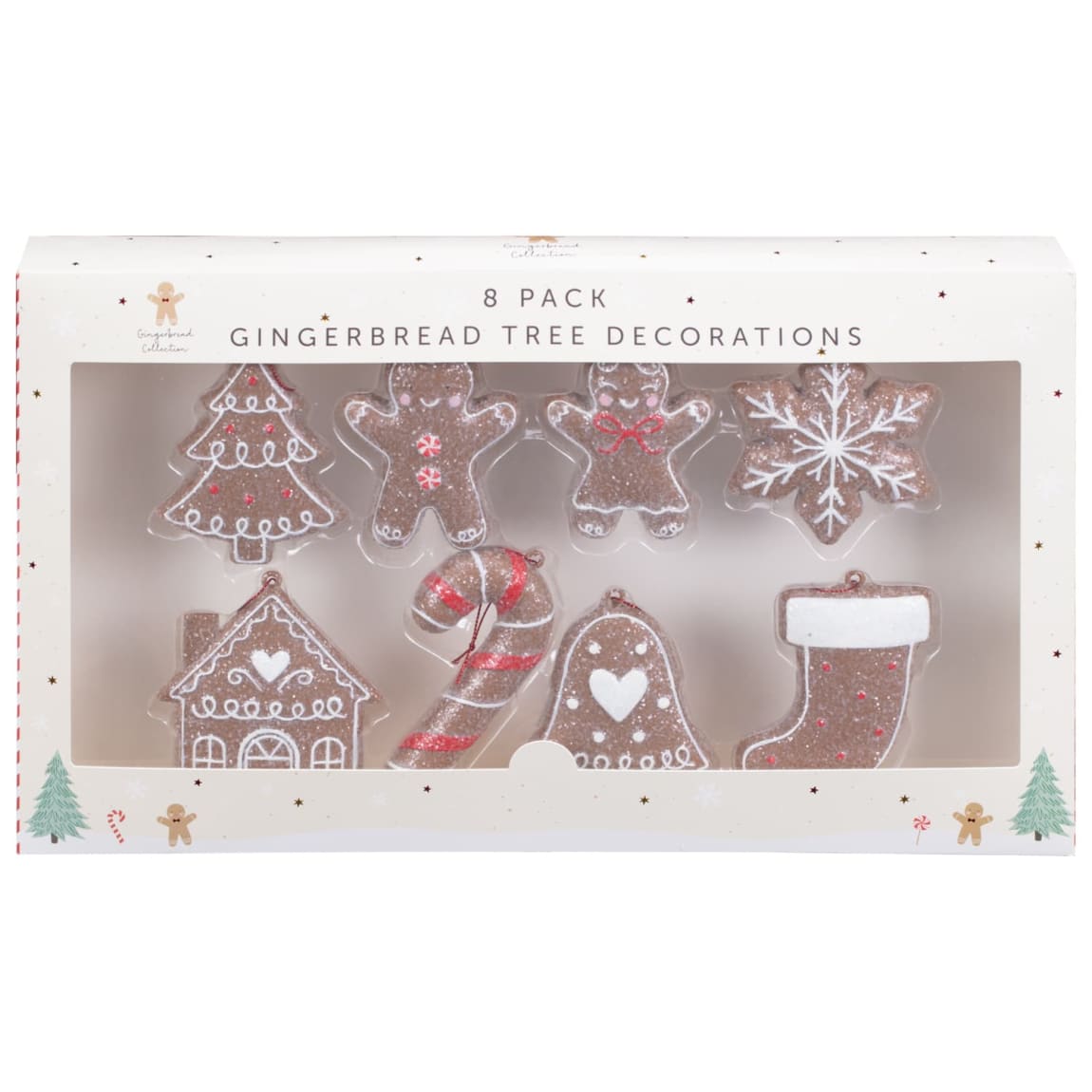 Gingerbread Tree Decorations 8pk