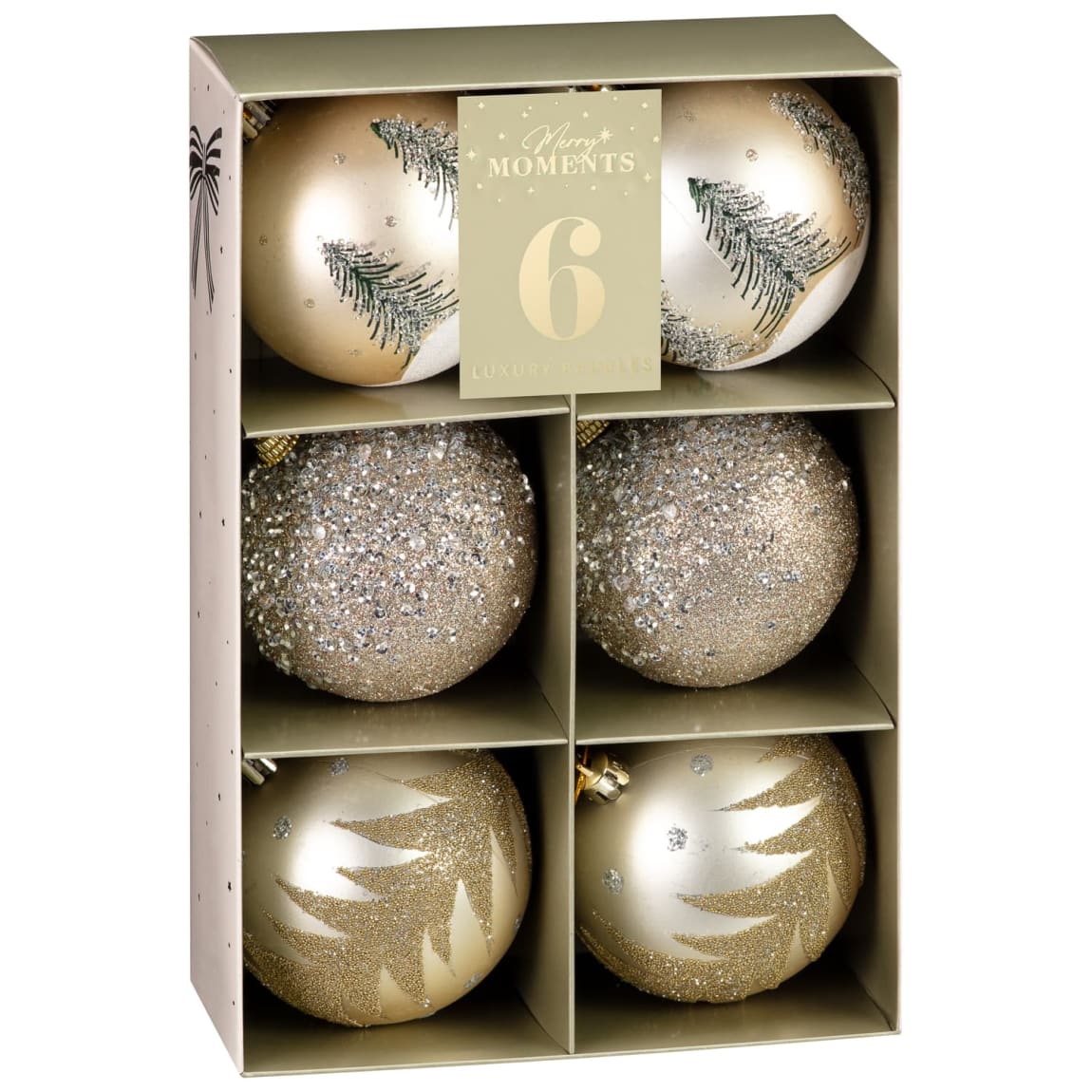 Merry Moments Luxury Baubles 6pk - Tree