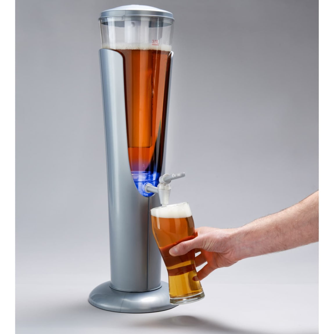 Big Chill Light Up Tower Beer Dispenser - Silver