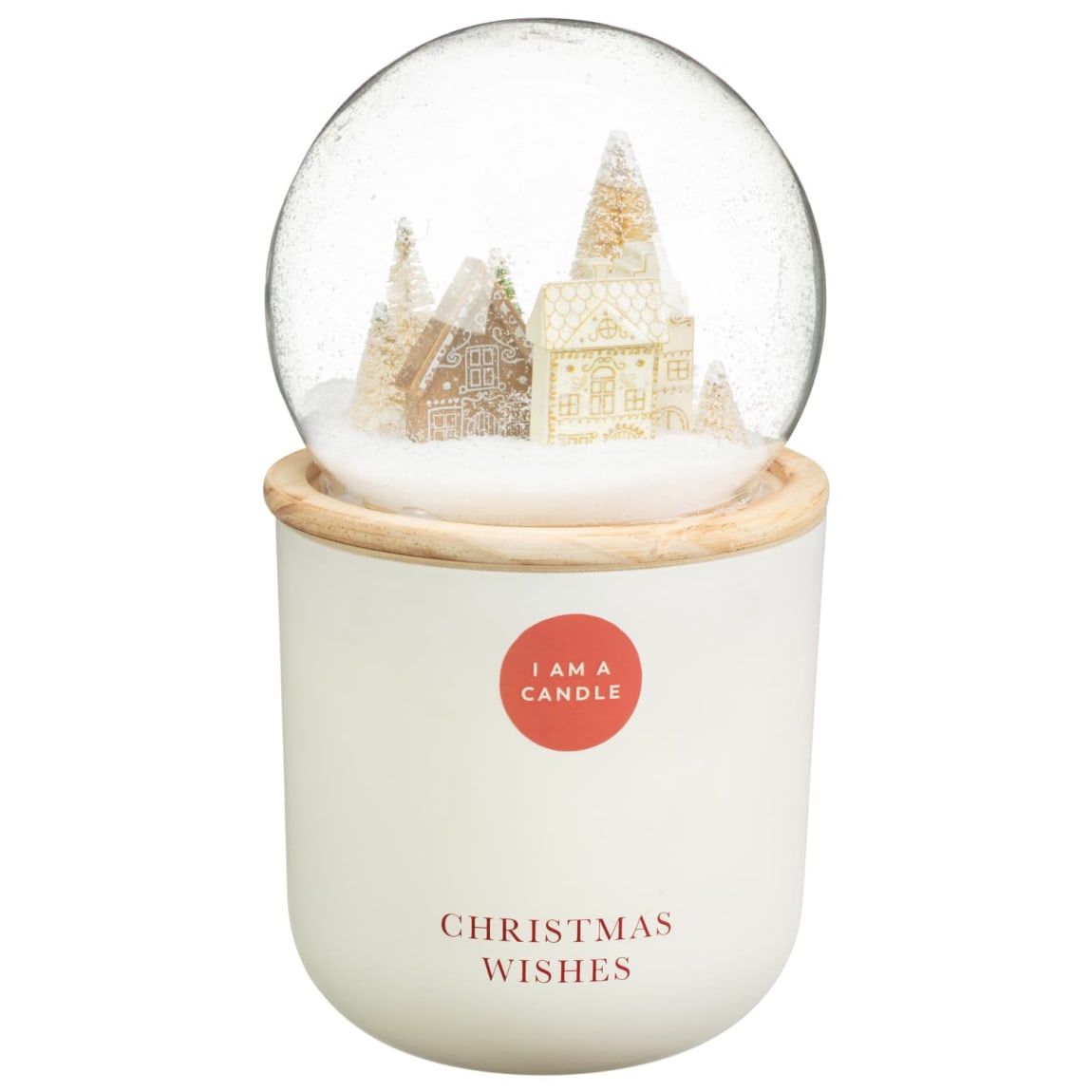 Large Snow Globe Candle - White
