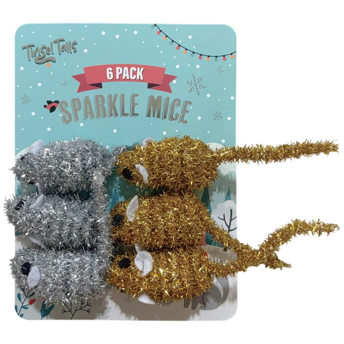 Tinsel Tails Sparkle Mice 6pk