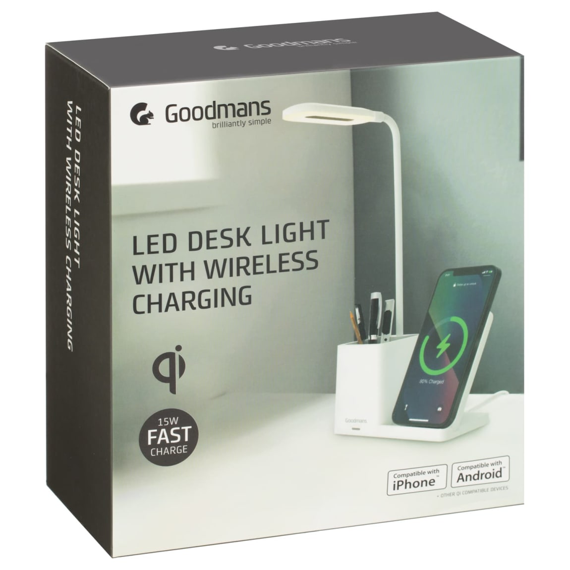 Goodmans LED Desk Light with Wireless Charging