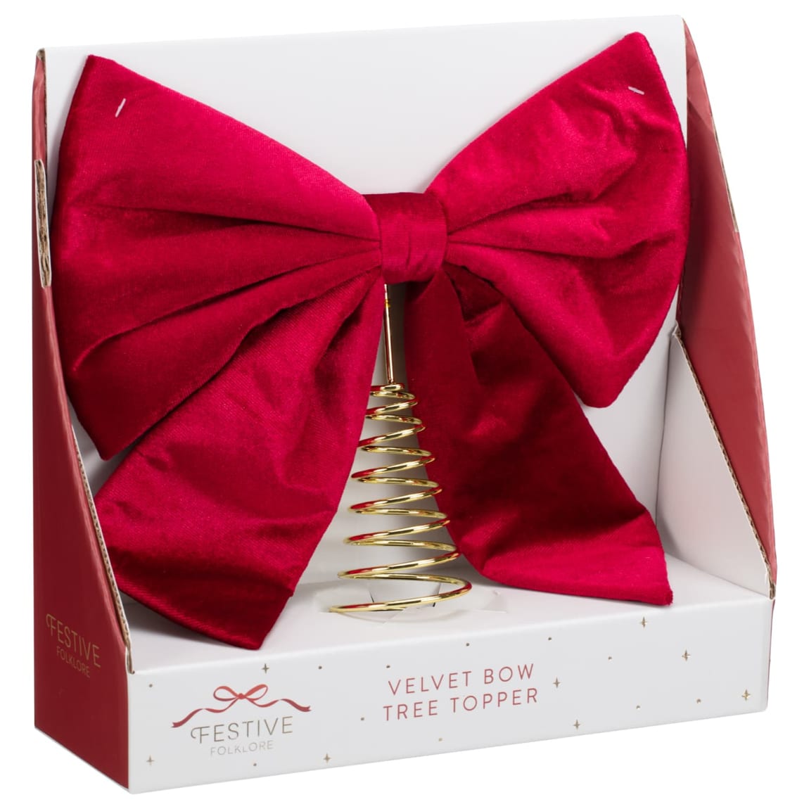 Festive Folklore Velvet Bow Tree Topper