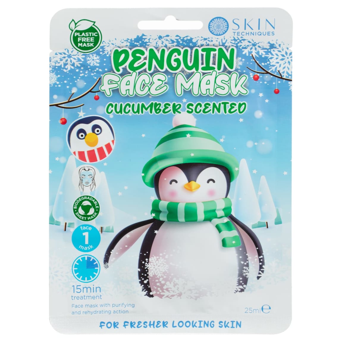 Skin Techniques Christmas Printed Sheet Mask - Cucumber