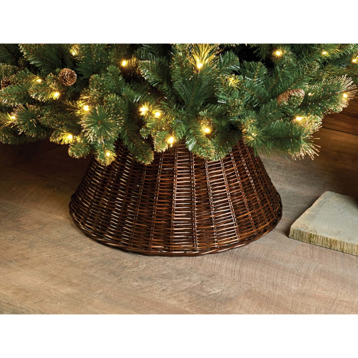 Wicker Christmas Tree Skirt 65cm - Brown