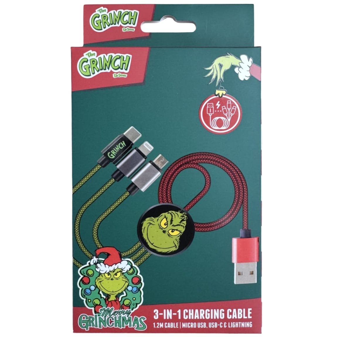 The Grinch 3-in-1 Charging Cable