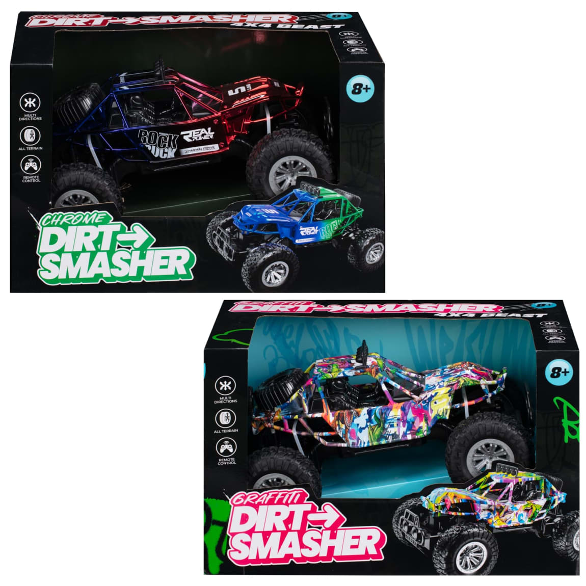 Remote Control Dirt Smasher 4x4 Car - Graffiti
