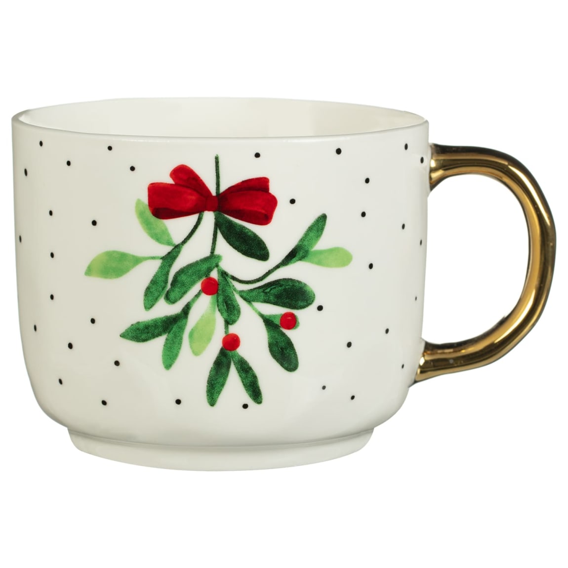 Mistletoe Metallic Handle Mug