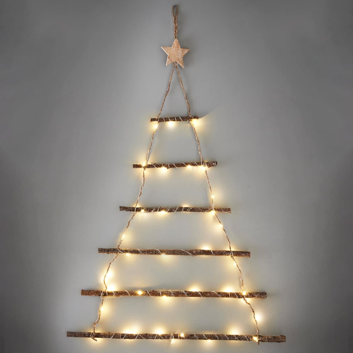 Lit Twig Wall Christmas Tree