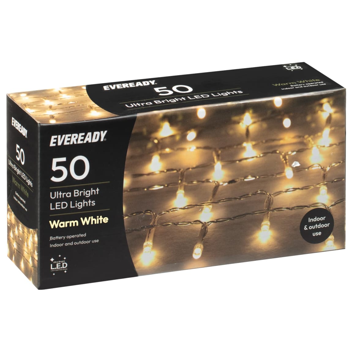 Eveready Ultra Bright LED Lights 50pk - Warm White