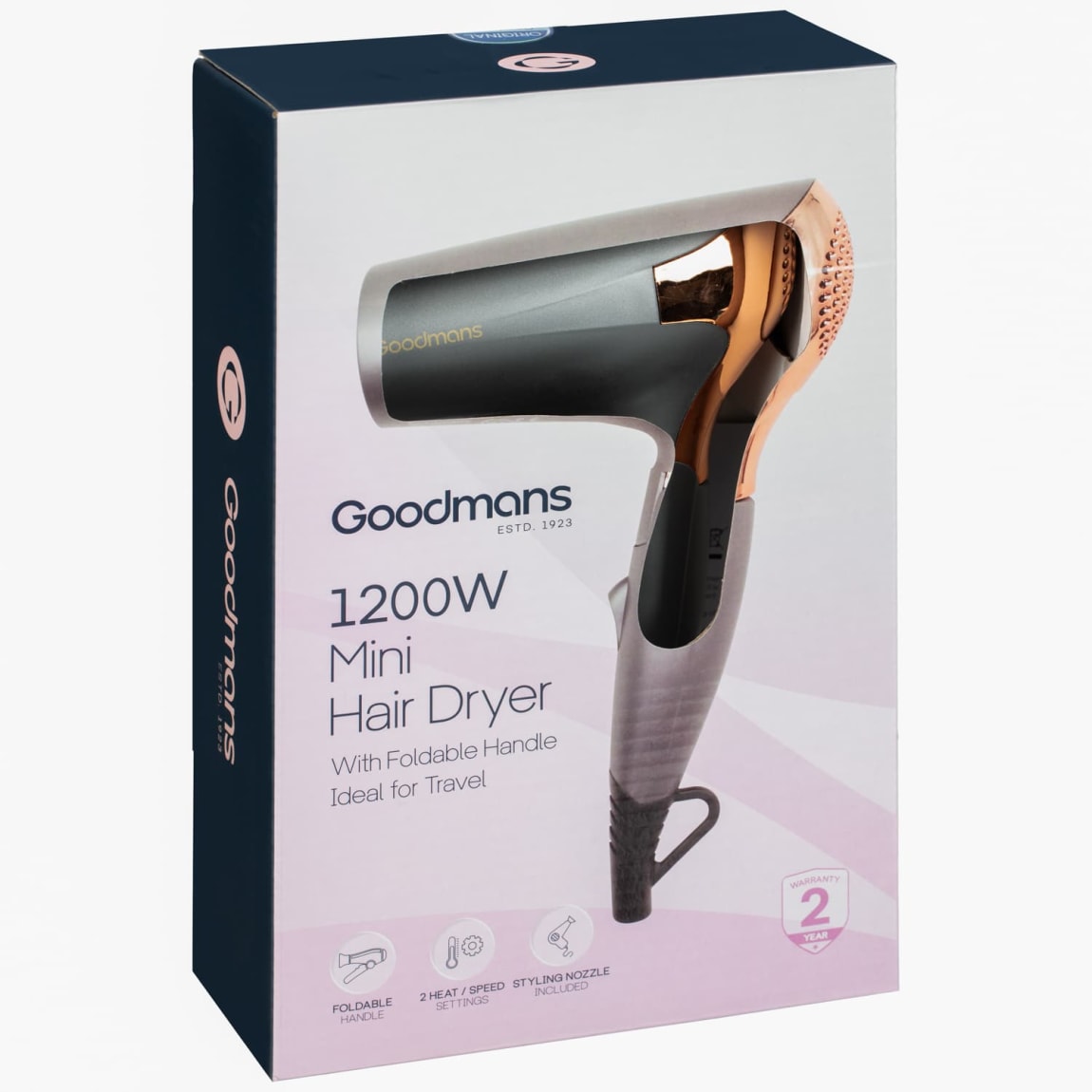 Goodmans Mini Hair Dryer 1200W - Grey