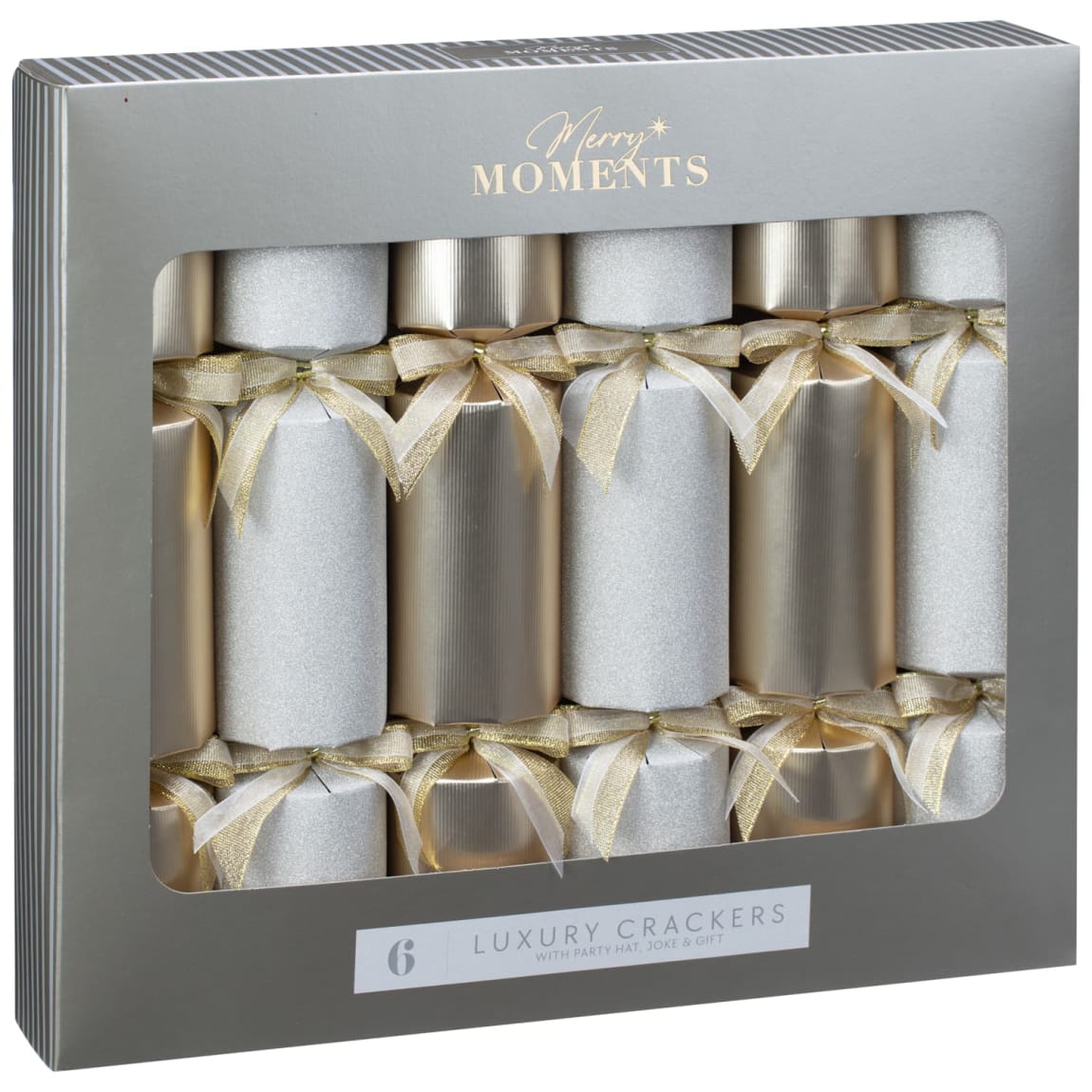 Merry Moments Luxury Crackers 6pk - Champagne