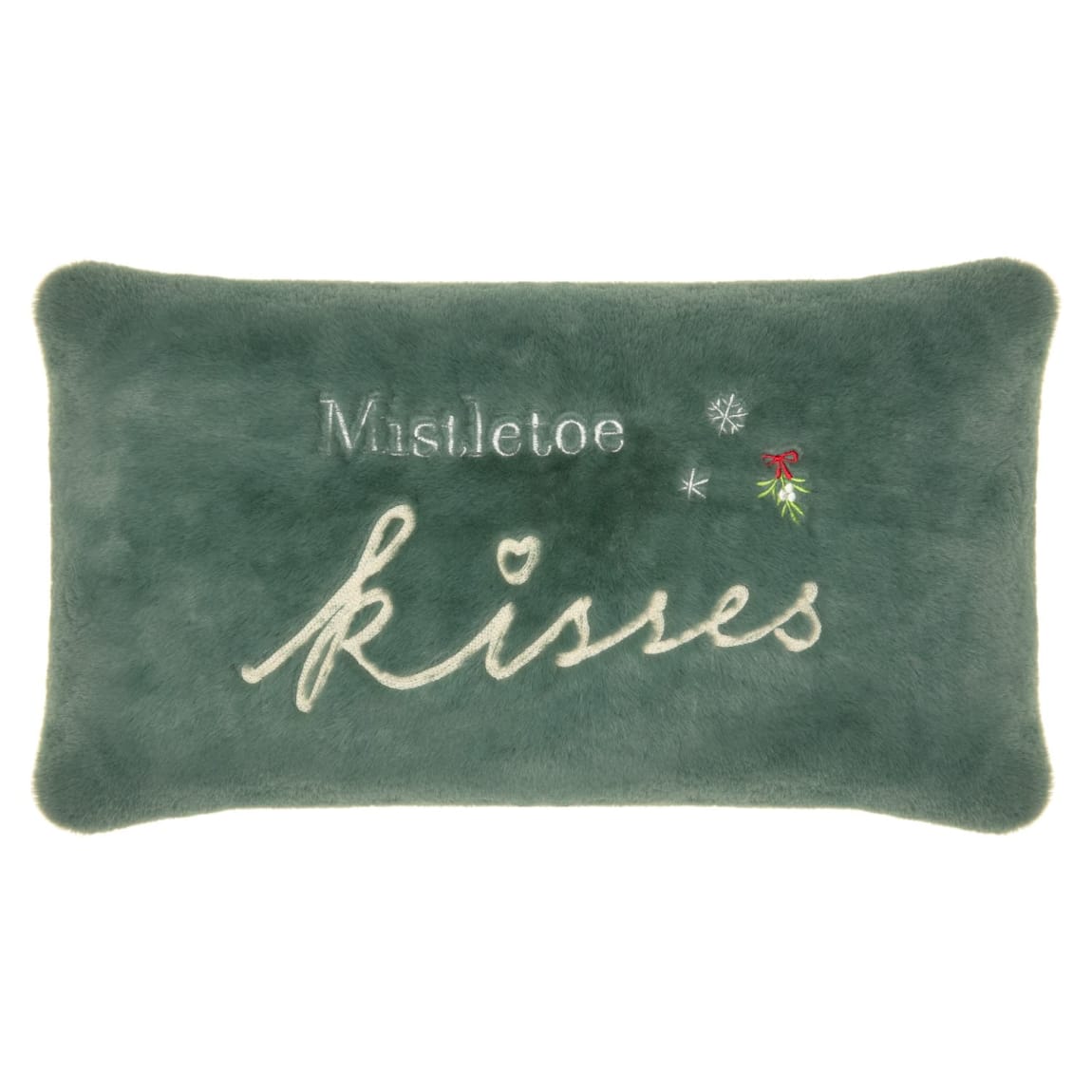Mistletoe Kisses Faux Fur Cushion
