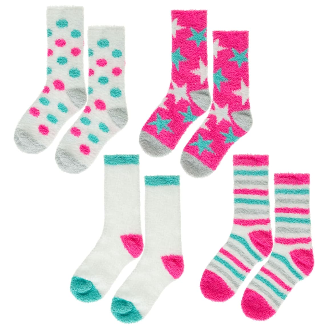 Ladies Cosy Socks 4pk - Bright
