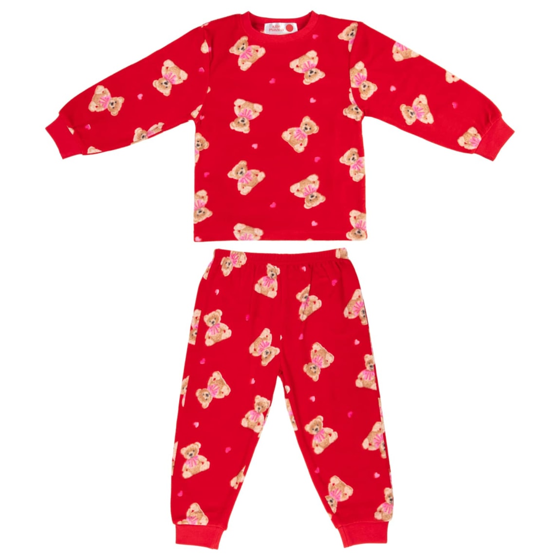 Kids Teddy Fleece Christmas Pyjamas - 2-7 Years
