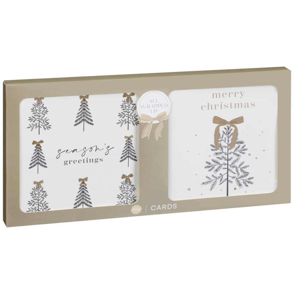 Foil Christmas Cards 20pk - Season's Greetings