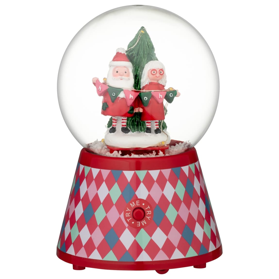 Mr & Mrs Claus Musical Snow Globe