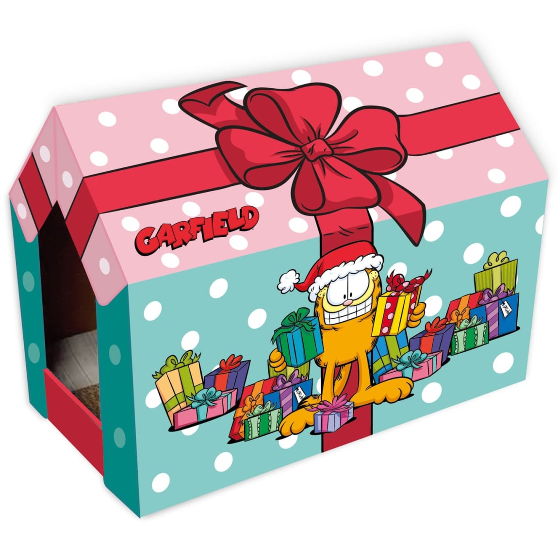 Garfield Christmas House Scratcher - Pink