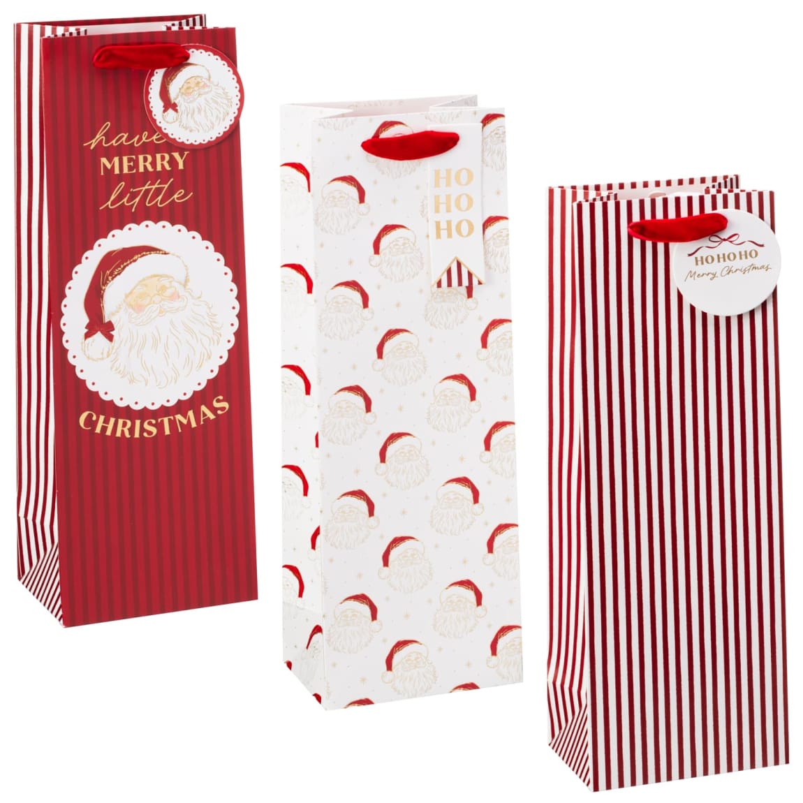 Santa Bottle Bags 3pk