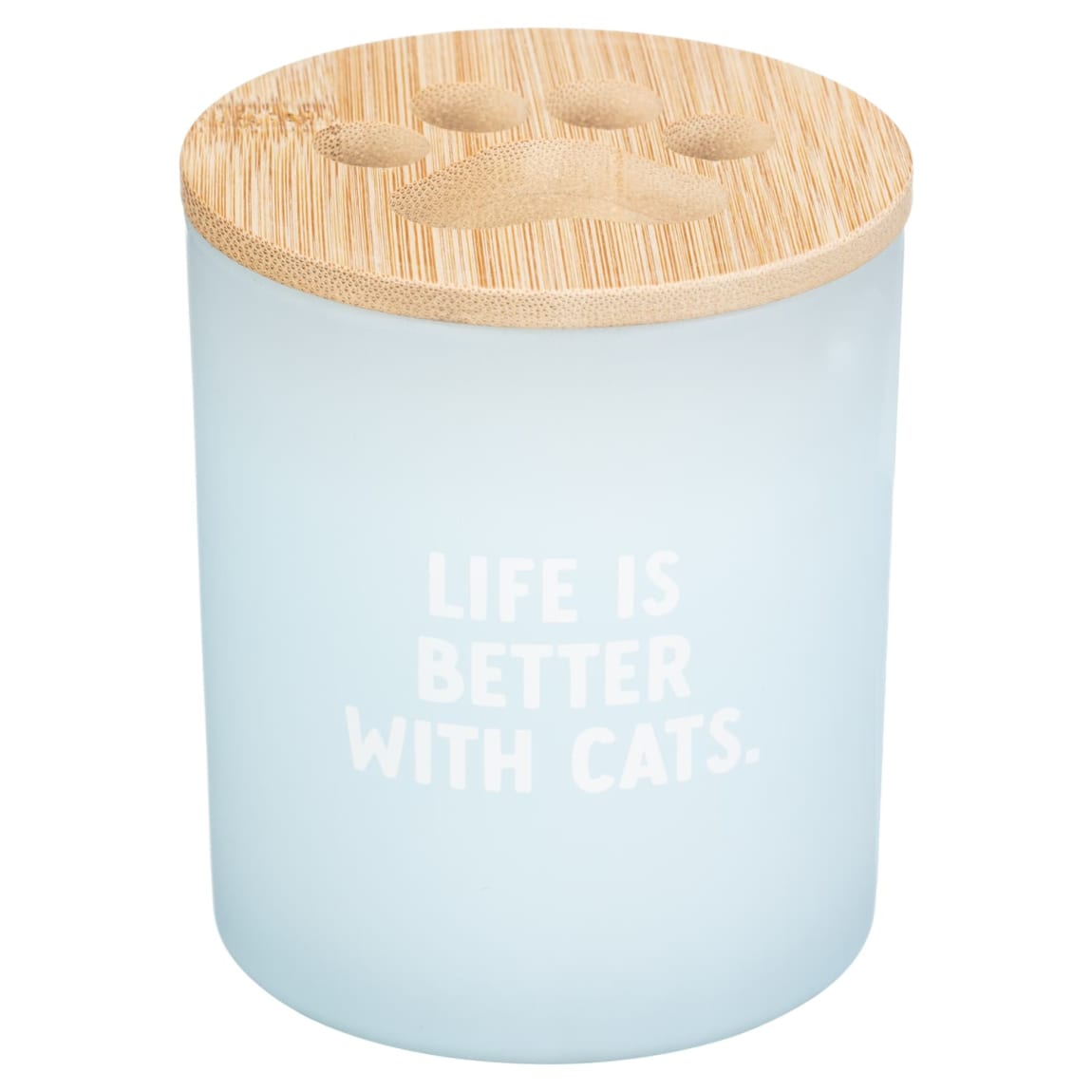 A Tale of Tails Cat Slogan Candle - Blue