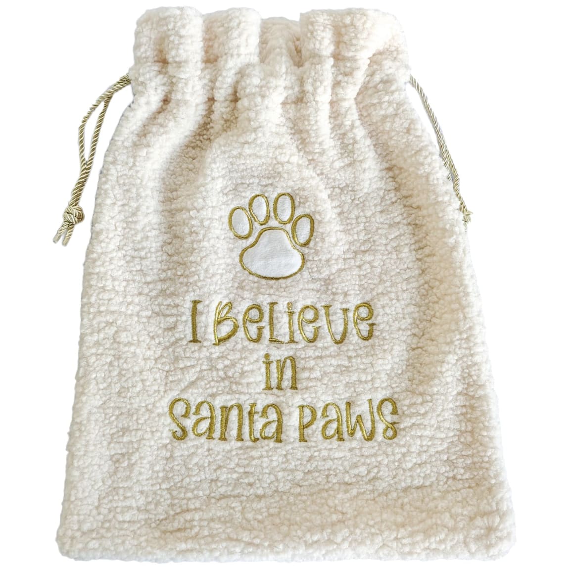 Winter Paws Pet Christmas Present Sack - White