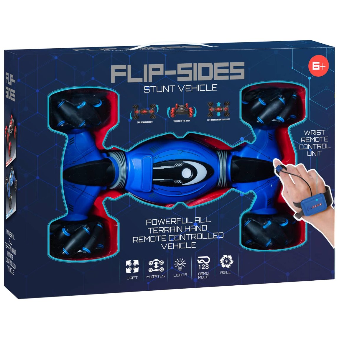 Remote Control Flip-Sides Stunt Vehicle - Blue