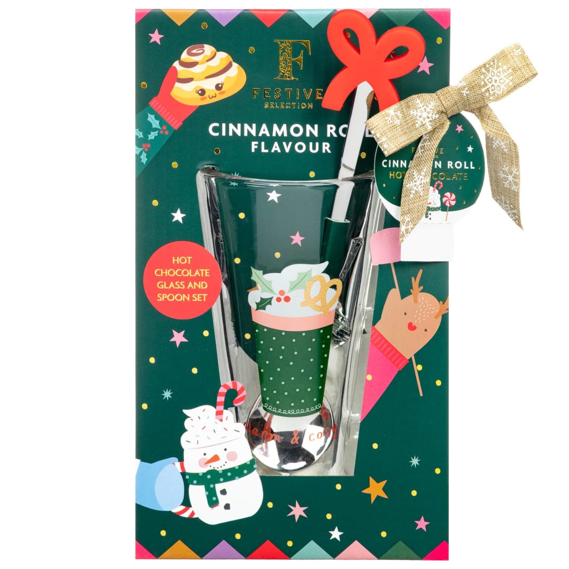 Hot Chocolate Glass Silicone Spoon Set - Cinnamon
