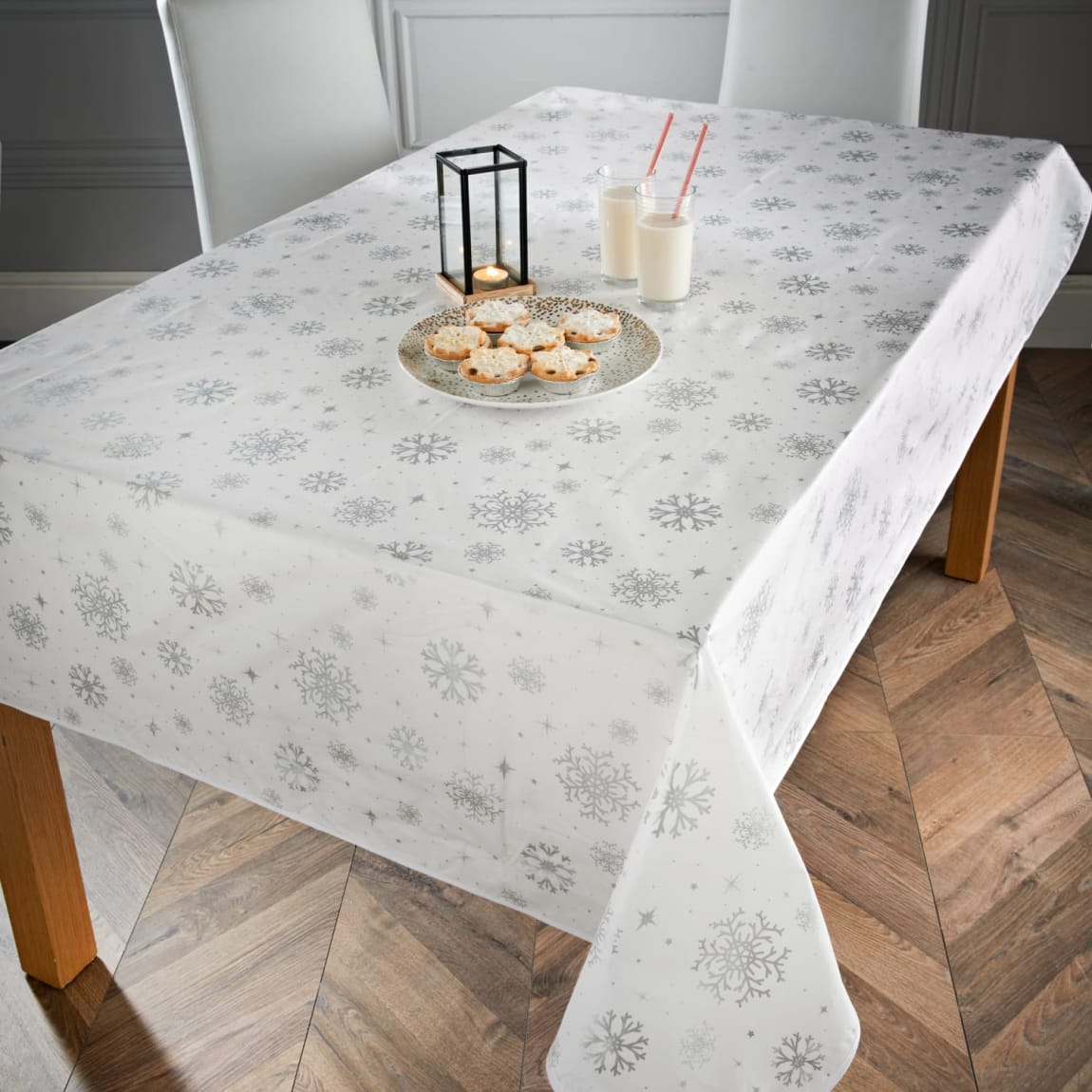 Wipe Clean Christmas Tablecloth - Snowflakes