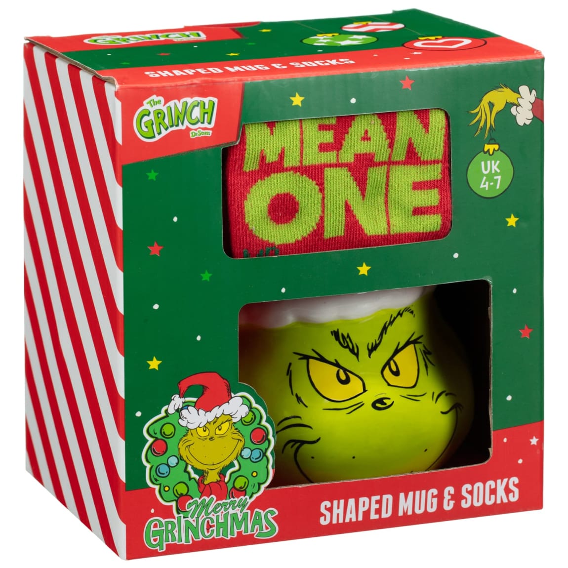The Grinch Shaped Mug & Socks Set