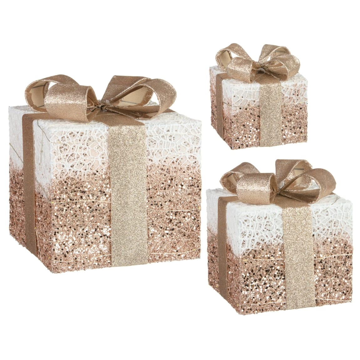 Light Up Parcels 3pk - Rose Gold