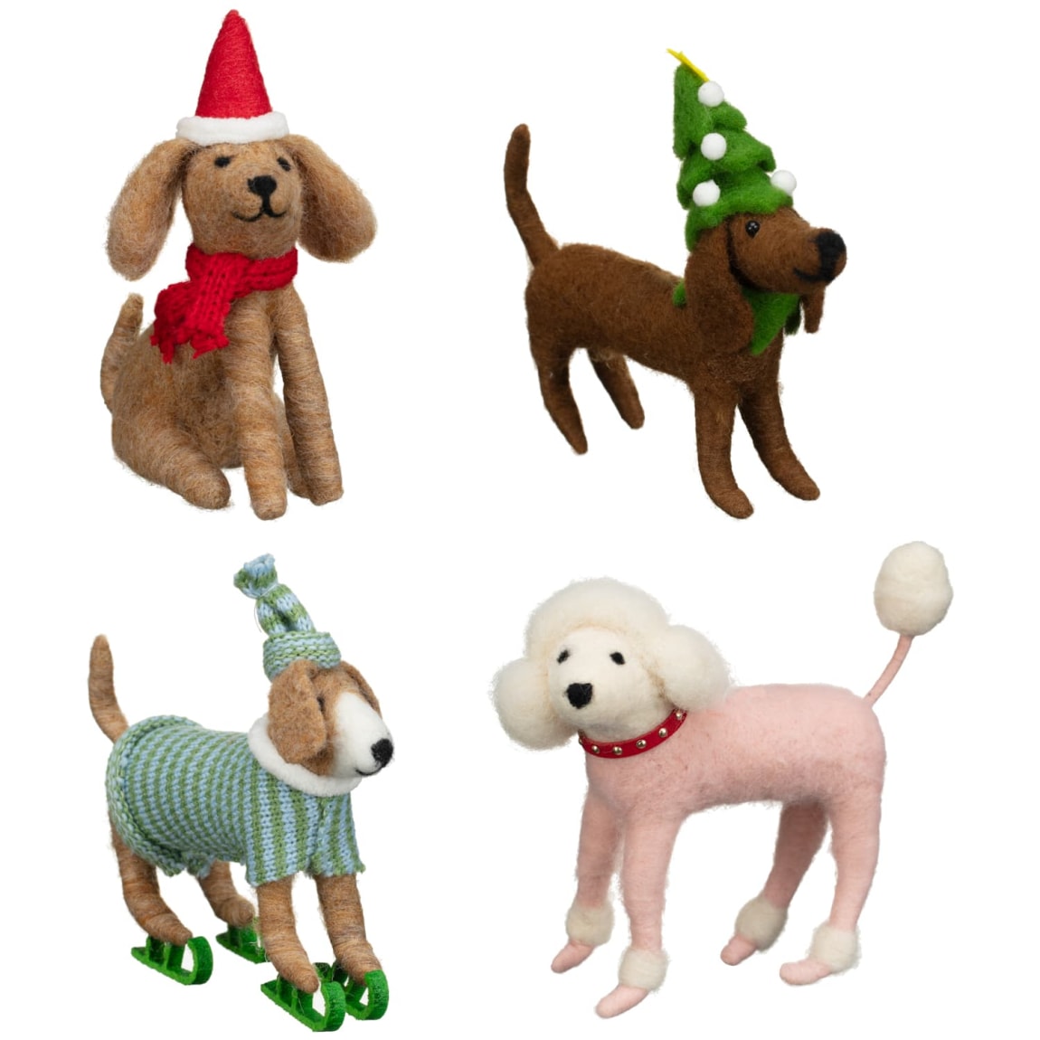Felt Dog Tree Decoration - Assorted