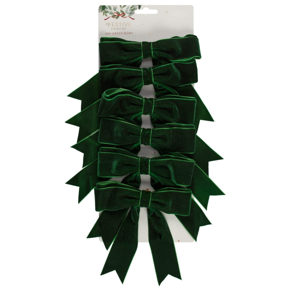 Velvet Bows 6pk - Green
