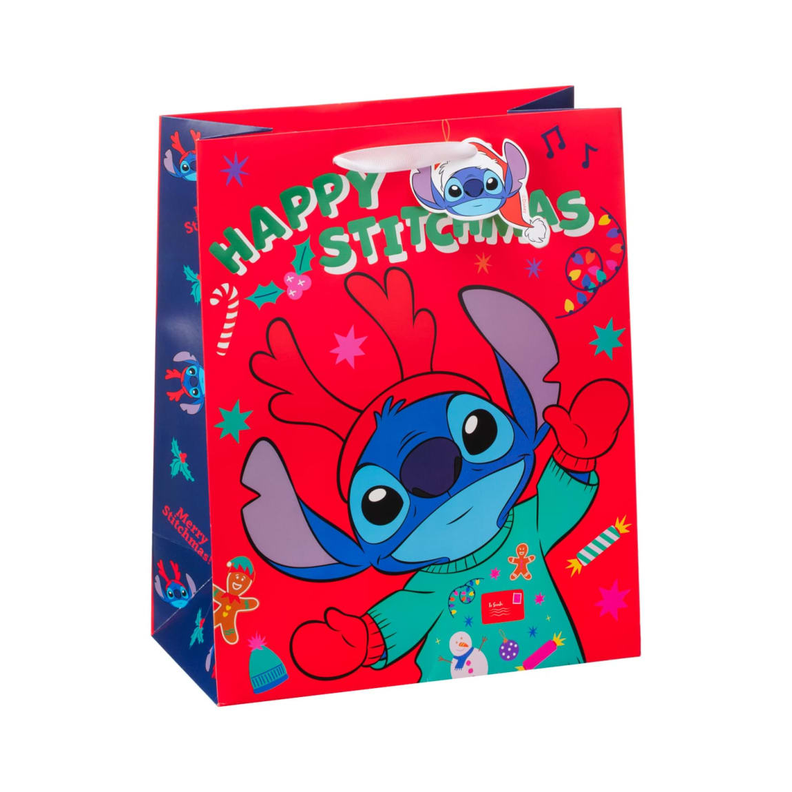 Stitch Large Christmas Gift Bag - Red