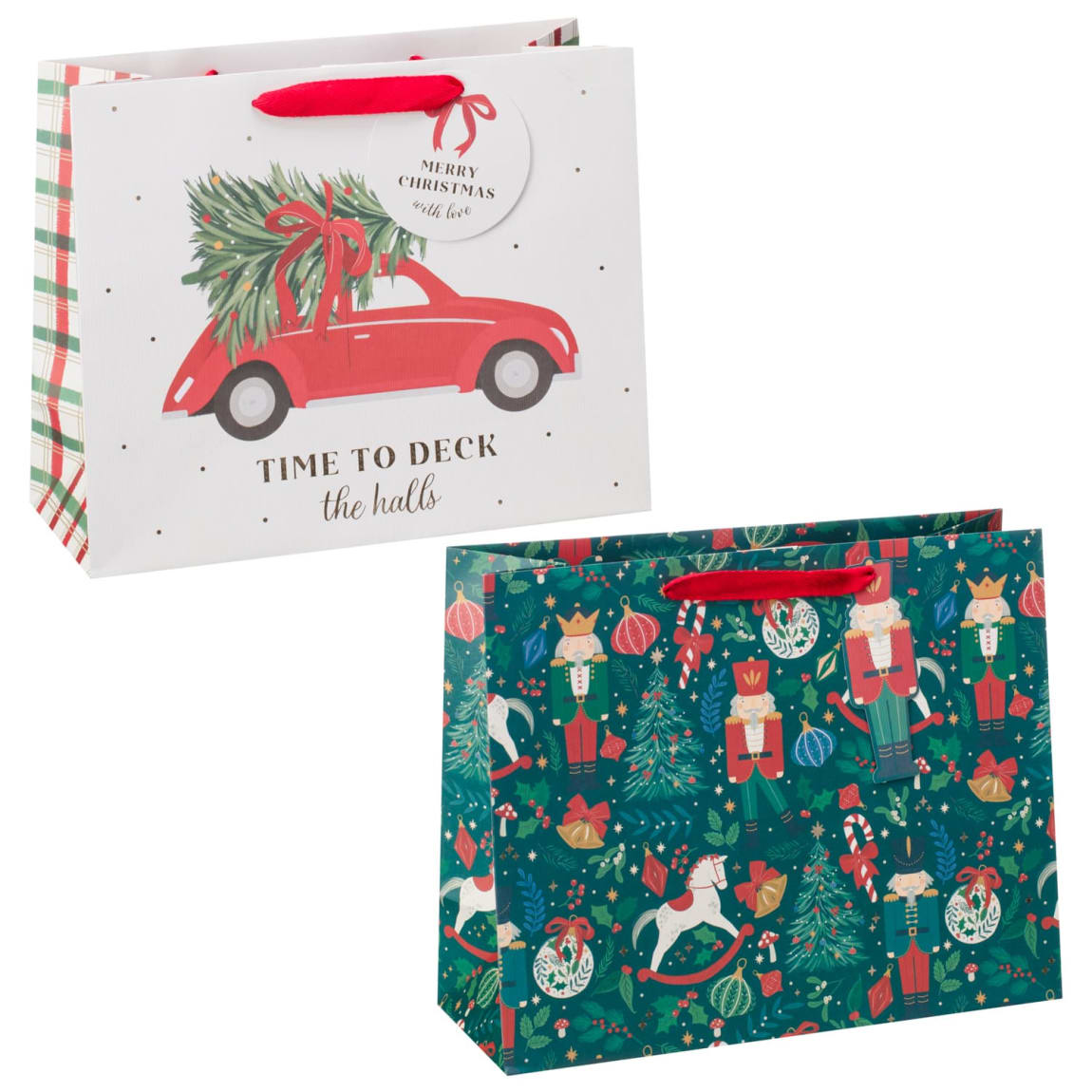 Festive Folklore Shopper Gift Bag - White