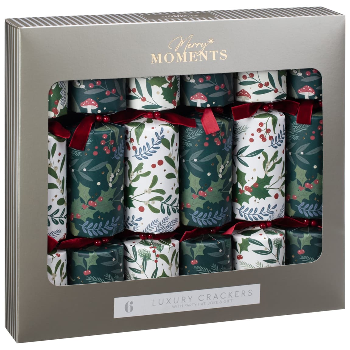 Merry Moments Luxury Christmas Crackers 6pk