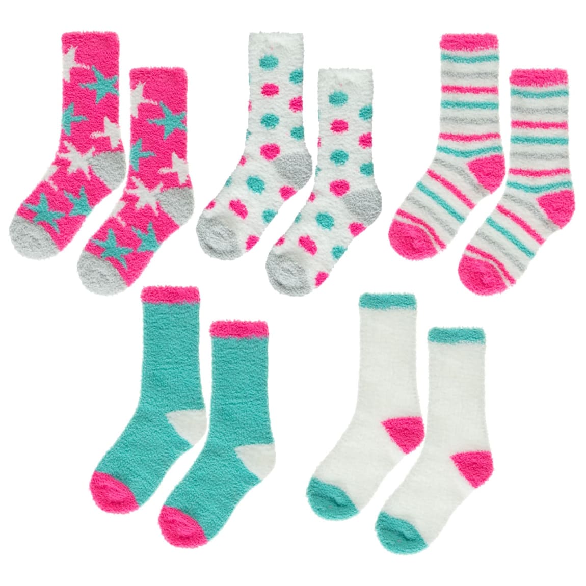 Girls Cosy Socks 5pk - Bright