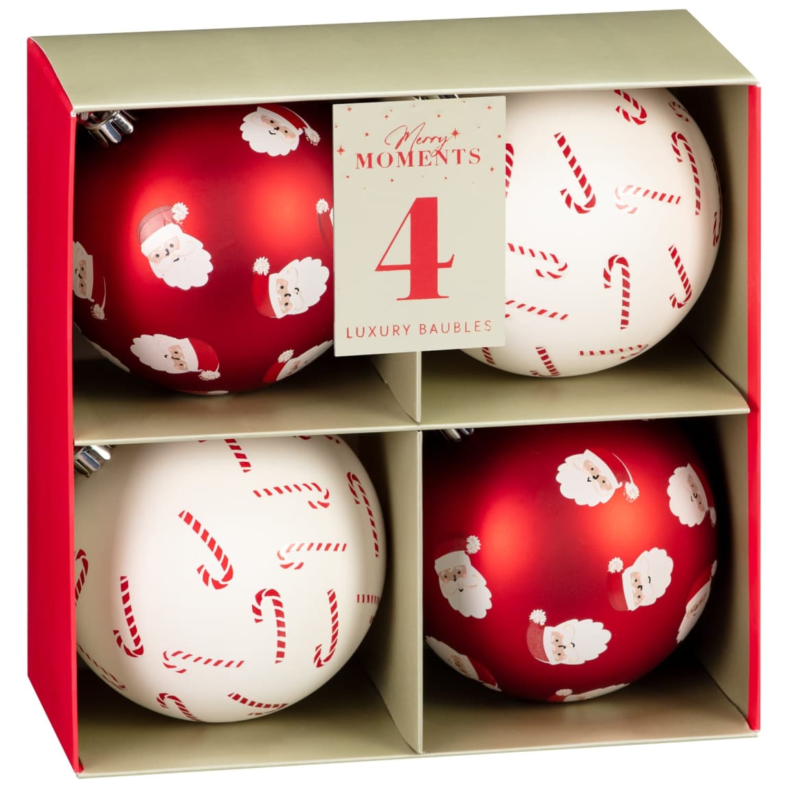 Merry Moments Luxury Baubles 4pk