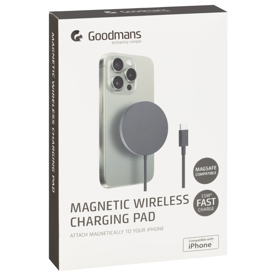 Goodmans Magnetic Wireless Charging Pad - Black