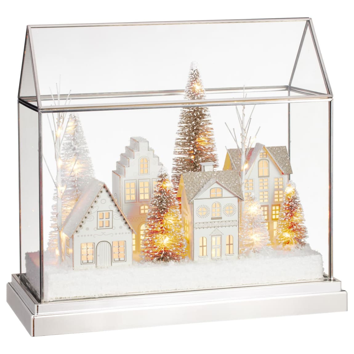 Light Up Winter Scene in Glass House