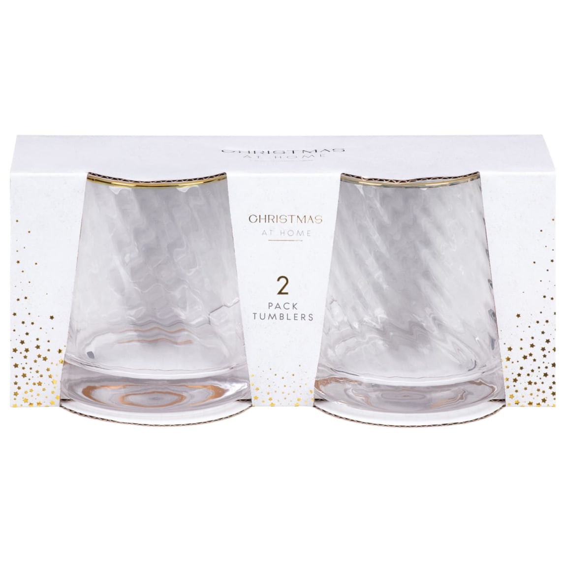 Christmas at Home Gold Rim Tumbler 2pk