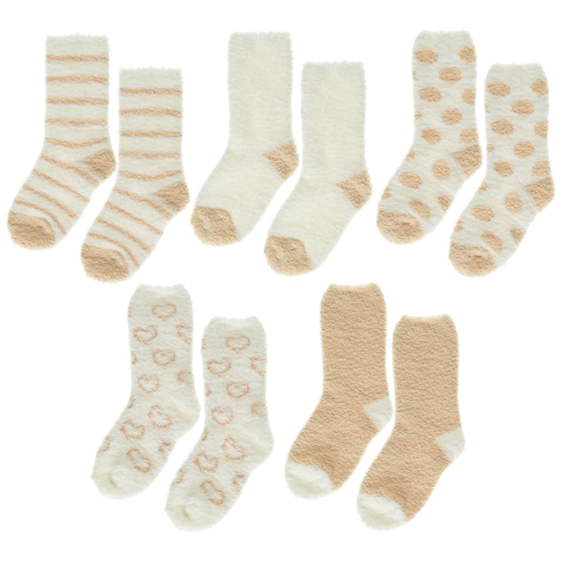 Girls Cosy Socks 5pk - Natural